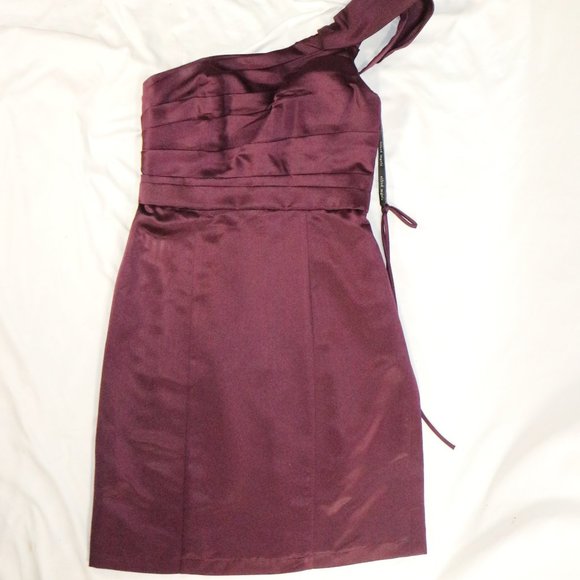 ALFRED ANGELO Grape Sleeveless One-Shoulder Dress Size 6 US - Picture 6 of 10